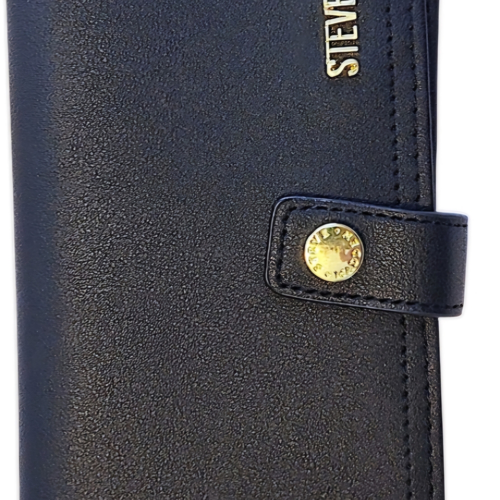 Steve Madden Black Wallet with Gold Detail